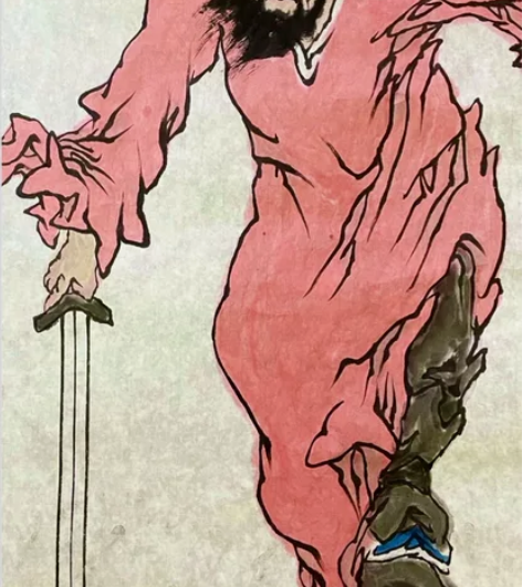 钟馗神威图（红衣) 钟馗挂画 纯手绘国画范...