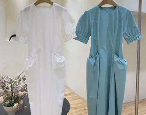 法式气质收腰白色泡泡袖连衣裙女初恋裙夏季新...