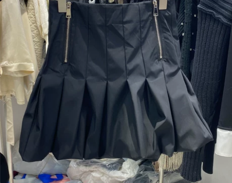 高腰花苞裙女春装2022新款百搭设计感小众...