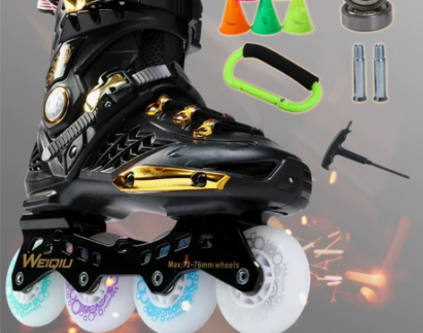 粤米高轮滑鞋男女溜冰鞋成年成人直排轮速滑轮...