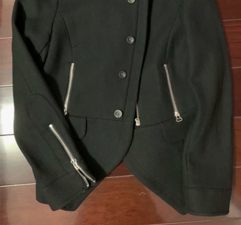 品牌 骑士风、军旅风 黑色羊毛外套 购于专...