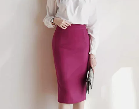 中裙显瘦修身紫红色半身裙针织裙时尚针织裙 ...