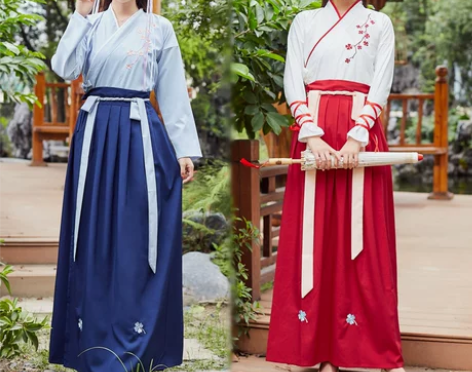 改良汉服女古装中国风汉元素仙女学生交领齐腰...