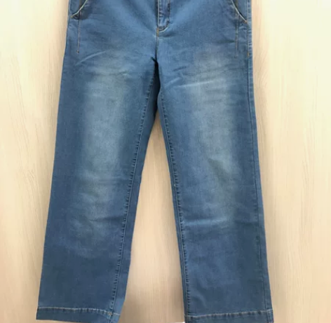 复古蓝牛仔裤，阔腿直筒，高腰显瘦，全新，弹...