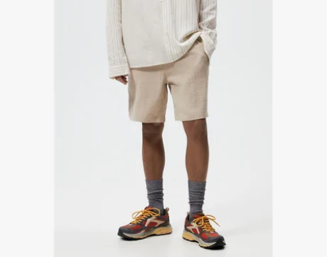 ZA 夏季新款男装 亚麻混纺休闲短裤棉麻裤...