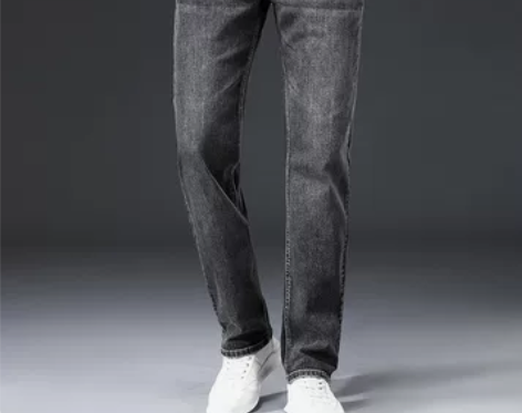 牛仔裤 牛仔长裤2022秋冬烟灰色水洗微弹...