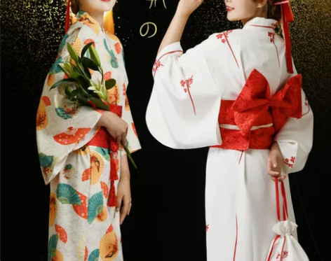 ?新款日本和风神明少女写真服装日式改良印花...