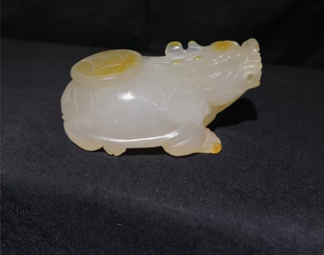 天然玉雕龙龟摆件,长9.5厘,宽5.8厘米...