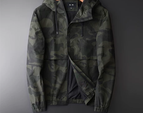 2020春季新款迷彩连帽夹克男士时尚休闲户...