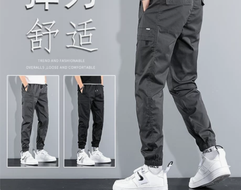 【划算价】工装裤男潮牌宽松春秋潮流运动百搭...