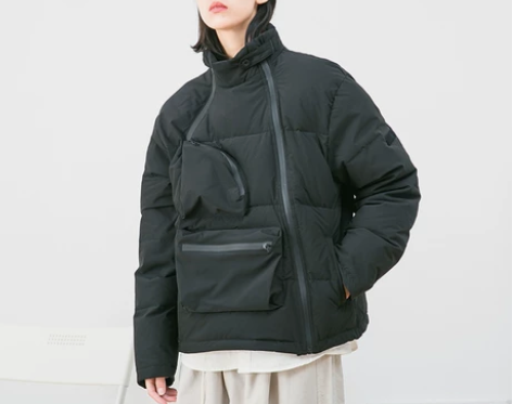 YIP/日系工装机能多口袋中性羽绒服夹克宽...