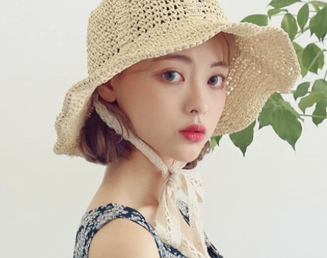 编织帽子女夏天韩版百搭学生圆脸潮流草帽女夏...