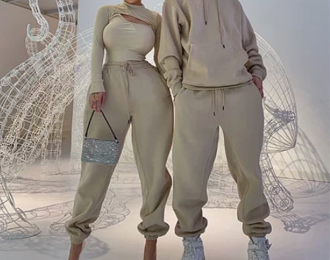 SYNEZS 加绒运动束脚卫裤 白色XL ...