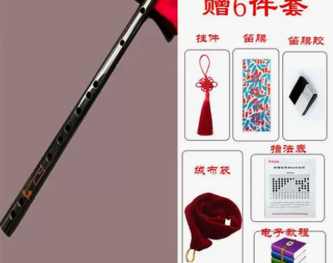 笛子竹笛成人儿童初学笛演奏表演笛古风黑色素...