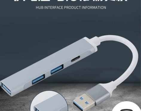 电脑usb扩展器typec铝合金材质电脑u...