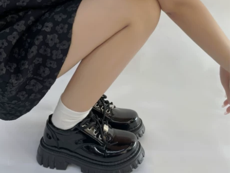 厚底皮鞋女日系复古玛丽珍鞋辣妹英伦风松糕休...