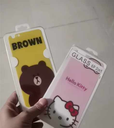 苹果6s钢化膜彩膜line卡通iphone...