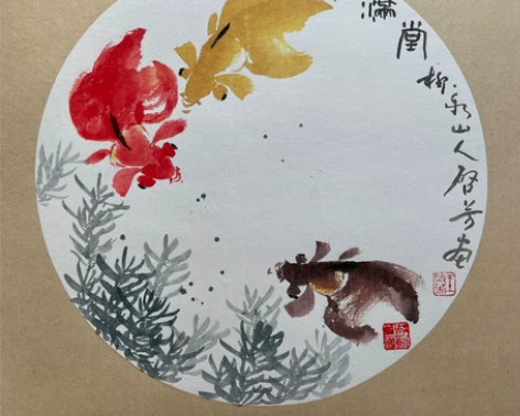 国画宣纸硬卡小作-金玉满堂,可自己配镜框,...