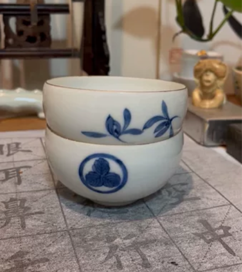 日本回流 青花染付 蛋壳瓷 主人杯 茶杯 ...