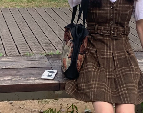 毕业季清衣柜出！复古文艺风格子连衣裙 毕业...