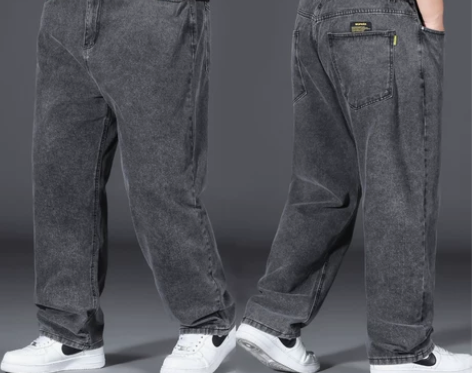 牛仔裤 牛仔裤子夏季薄款男宽松直筒加肥加大...