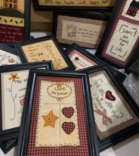 艺术家刺绣画 布艺挂画 手工画 中古相框挂...