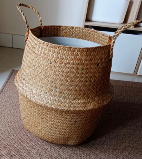 【全新送防水壳】北欧海草编织花篮折叠收纳花...