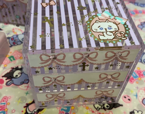 swimmer 小猫 收纳收纳盒 三层透明...