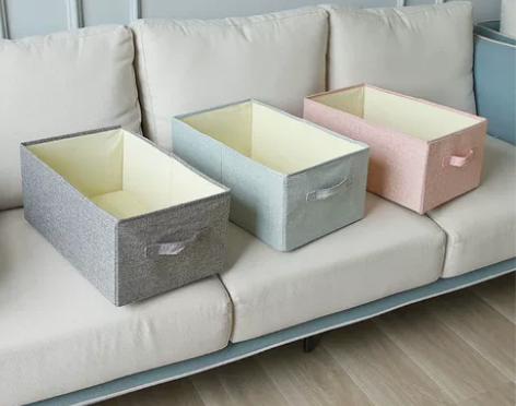 无盖内衣收纳盒衣柜收纳箱布艺衣服收纳盒抽屉...