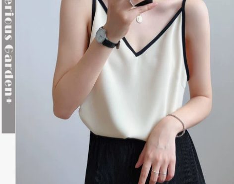 夏季宽松桑蚕丝吊带背心内搭打底短款真丝 无...