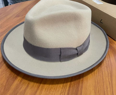 出口尾货新款礼帽 米灰色 澳洲超细羊毛制作...