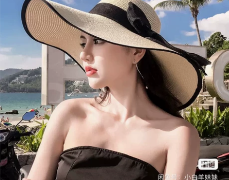 夏天沙滩草帽子女韩版潮海边大帽檐防晒遮阳太...