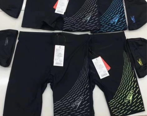 全新speedo男士泳裤五分裤平角裤速干时...