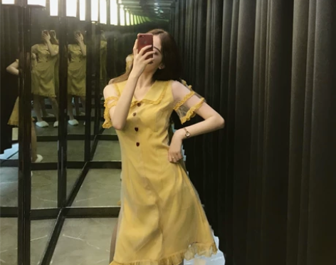 很仙的法国小众连衣裙气质显瘦初恋小个子娃娃...
