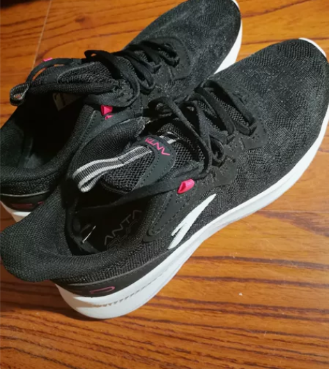 安踏ANTA轻质跑鞋网面春夏秋冬季黑色新款...