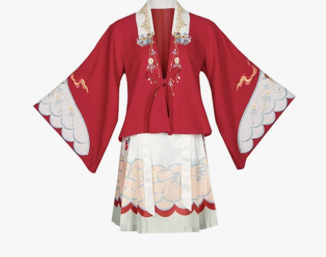 都城南庄汉服牛牛短马面套装拜年汉服汉元素明...
