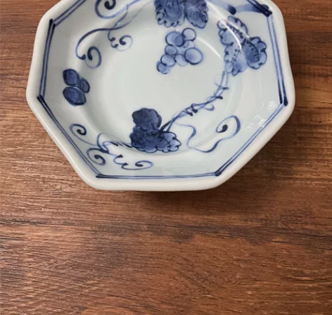 日本回流瓷器高山釉下彩多子多福葡萄青花青瓷...