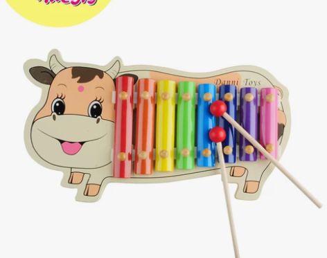 丹妮奇特 小牛手敲琴木制早教音乐启蒙益智1...