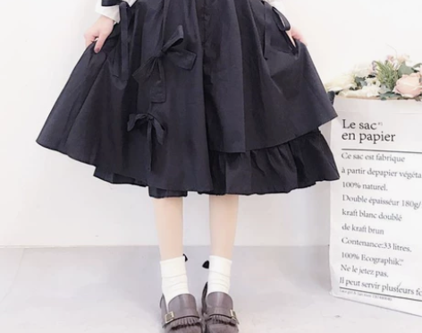 丧系裙子病娇暗黑日系软妹个性蝴蝶结绑带不规...