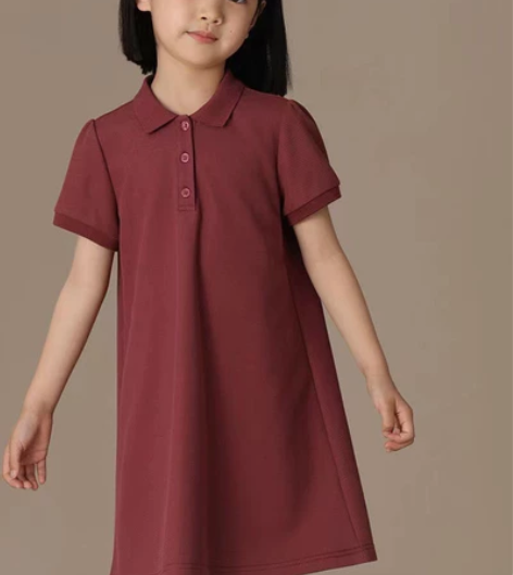 童装2022夏季新品亲子中长款文艺风Pol...