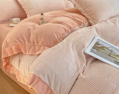 特价工厂直销韩版公主风牛奶绒四件套床裙款纯...