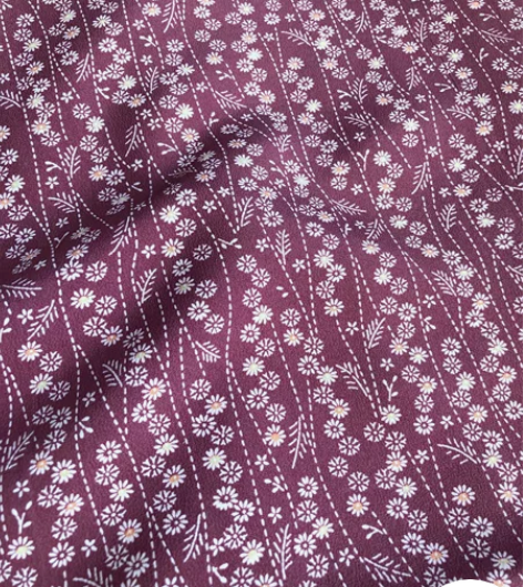 kiya喜屋紫红草花小纹 材质：正绢哑光 ...