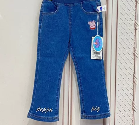 全新正品！小猪佩奇80 90码女童牛仔裤春...