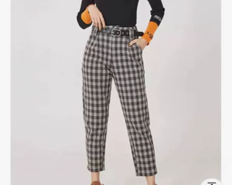 爱依服休闲裤，冬季2022新款韩版高腰宽松...