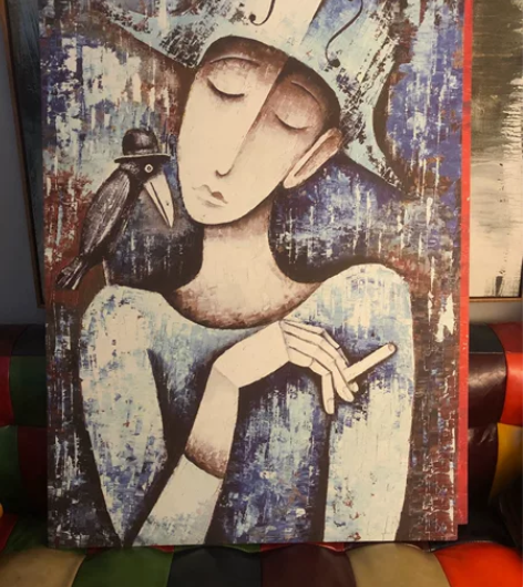 两幅无框画装饰画70x100cm，油画布打...
