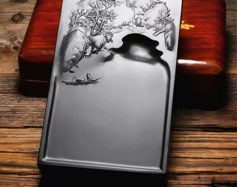 匠心非遗名师砚台 山水花鸟天然老坑原石雕刻...