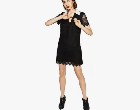 秋冬折扣 ZARA 女装 蕾丝短版连衣裙 ...