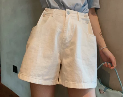 【筷子裤】高腰阔腿短裤女夏季宽松小个子… ...