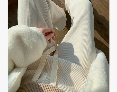 【春节不打烊】雪尼尔阔腿裤女秋冬季垂感宽松...