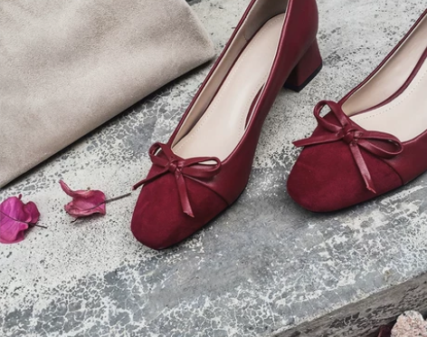 大叔家春季新款韩版方头中跟浅口蝴蝶结单鞋 ...